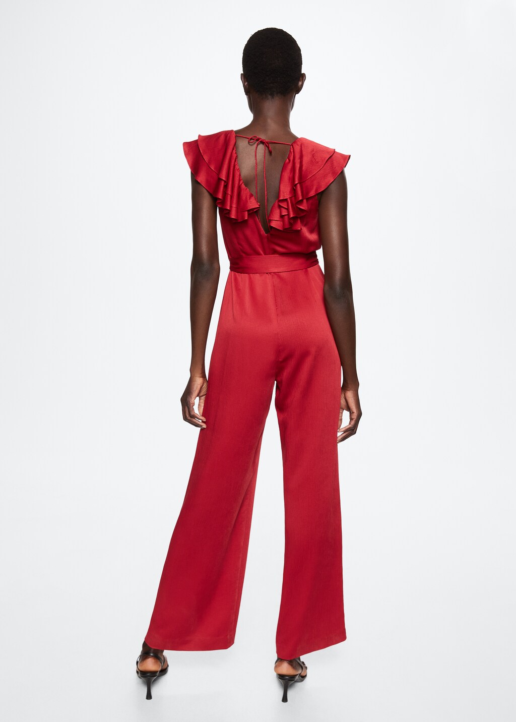 Frilled long jumpsuit - Reverse of the article