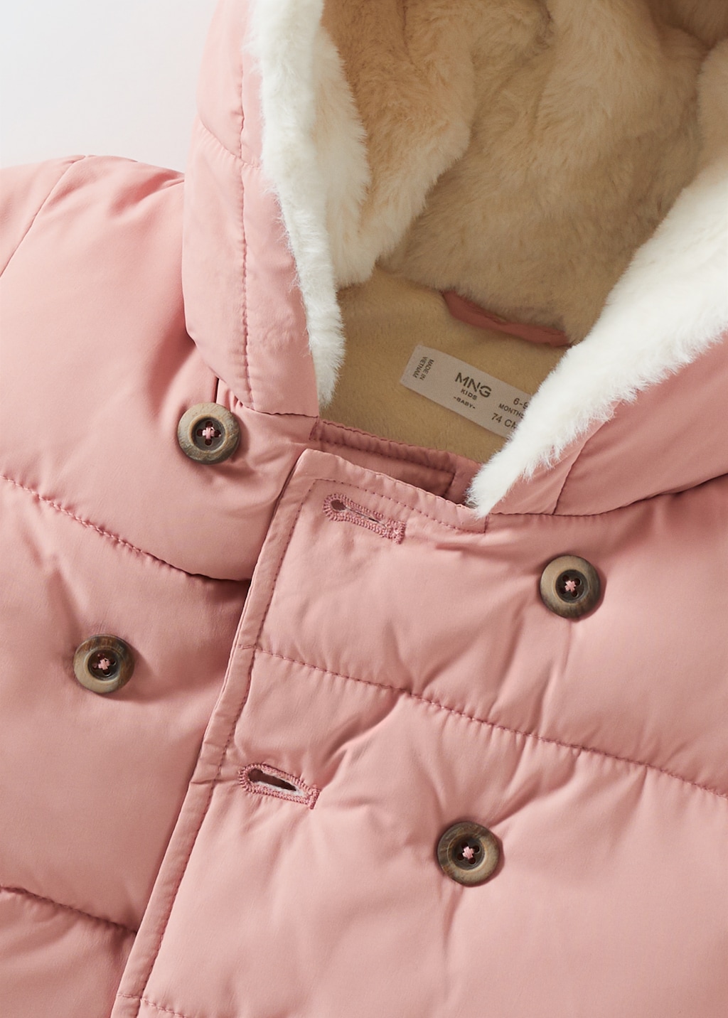 Fur-effect quilted coat - Details of the article 8