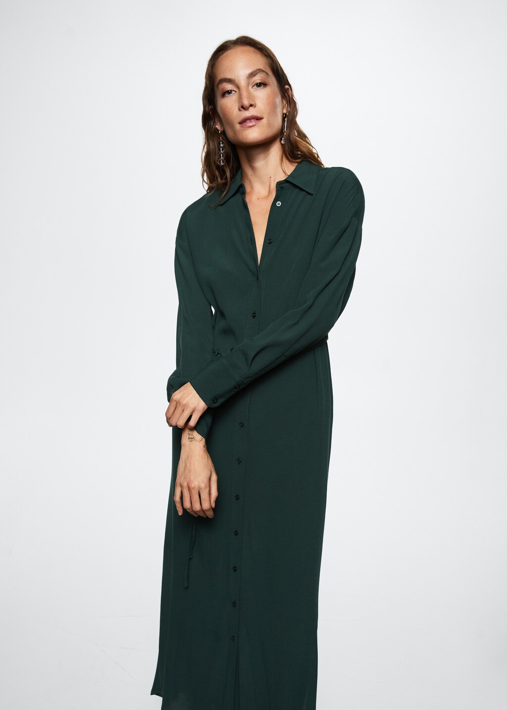 Flowy shirt dress - Medium plane