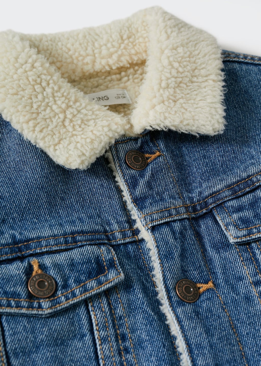 Faux shearling-lined denim jacket - Details of the article 8