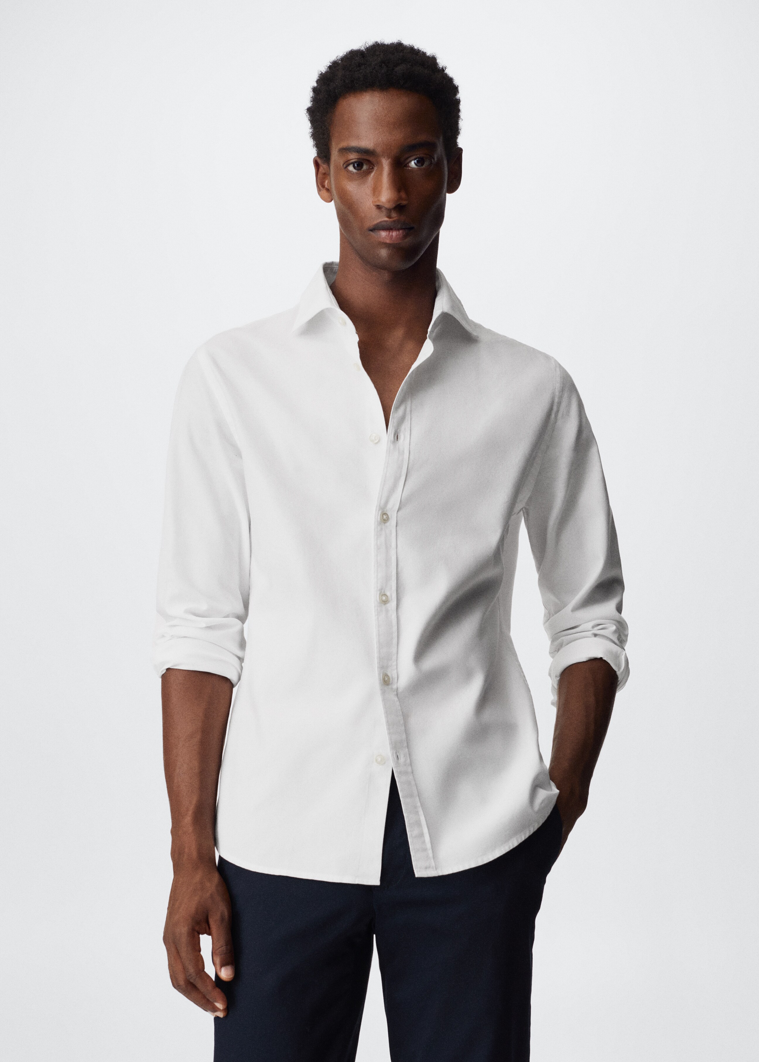 Slim-fit Oxford fabric shirt - Medium plane