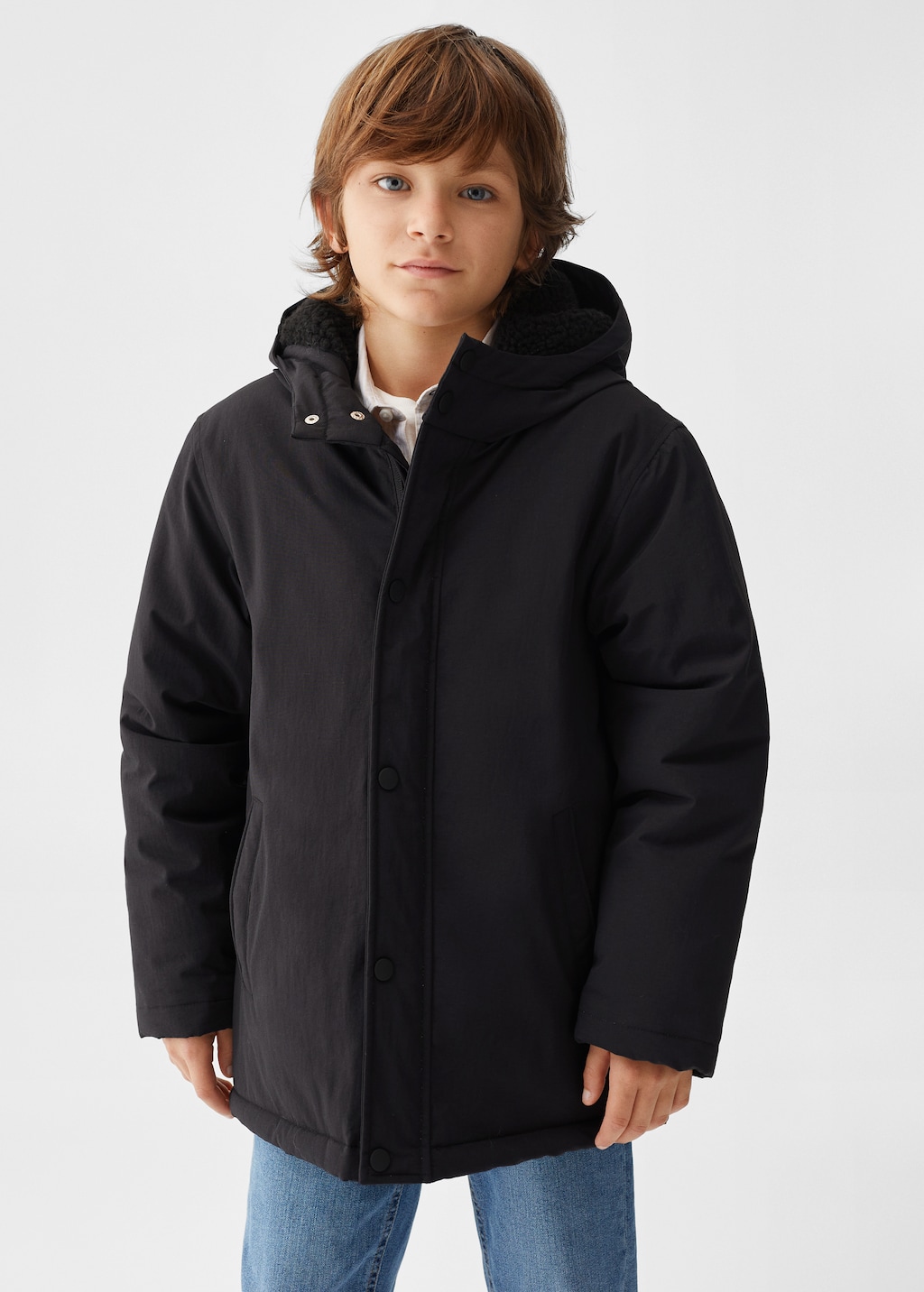 Hooded water-repellent coat - Medium plane