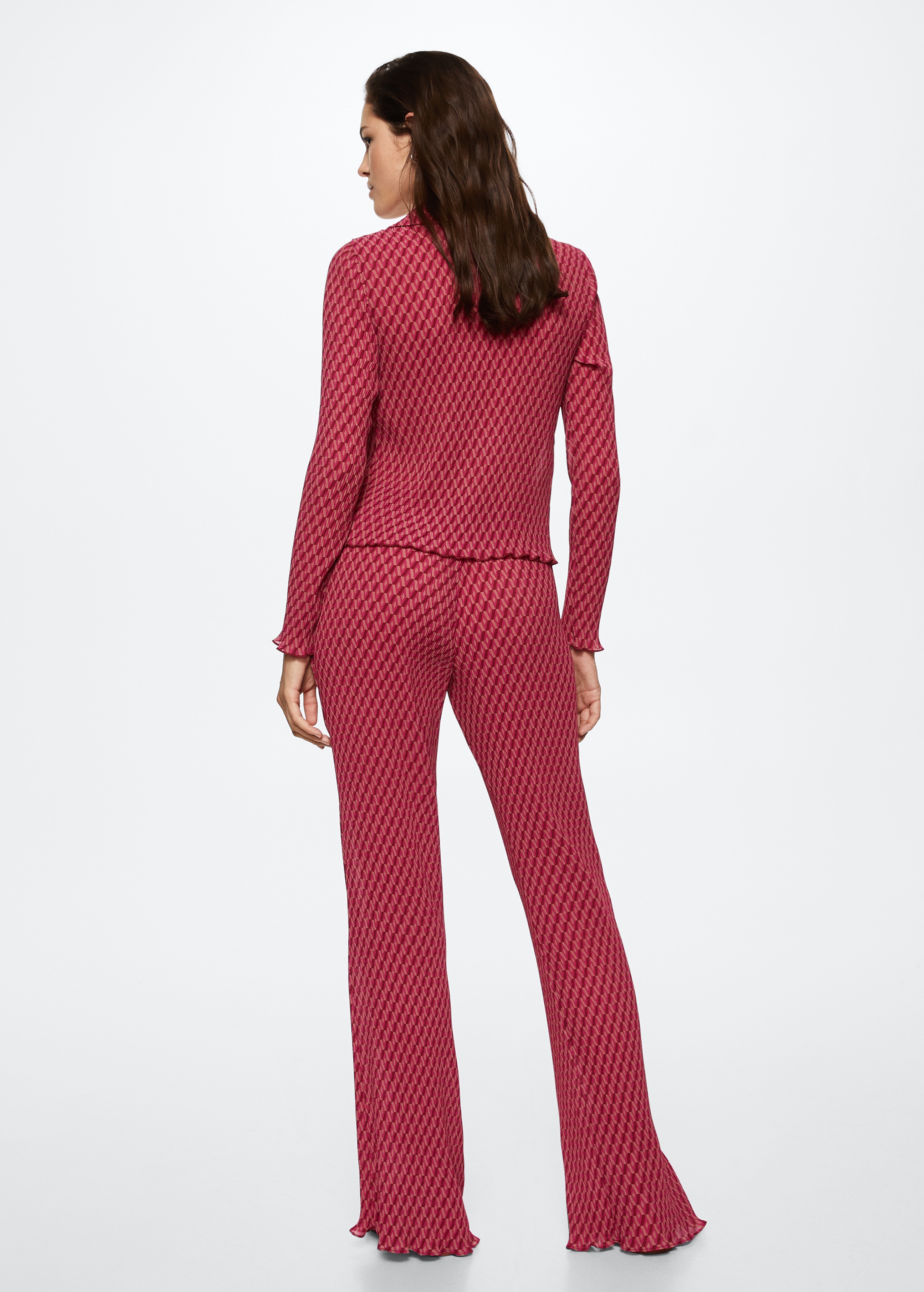 Straight textured trousers - Reverse of the article