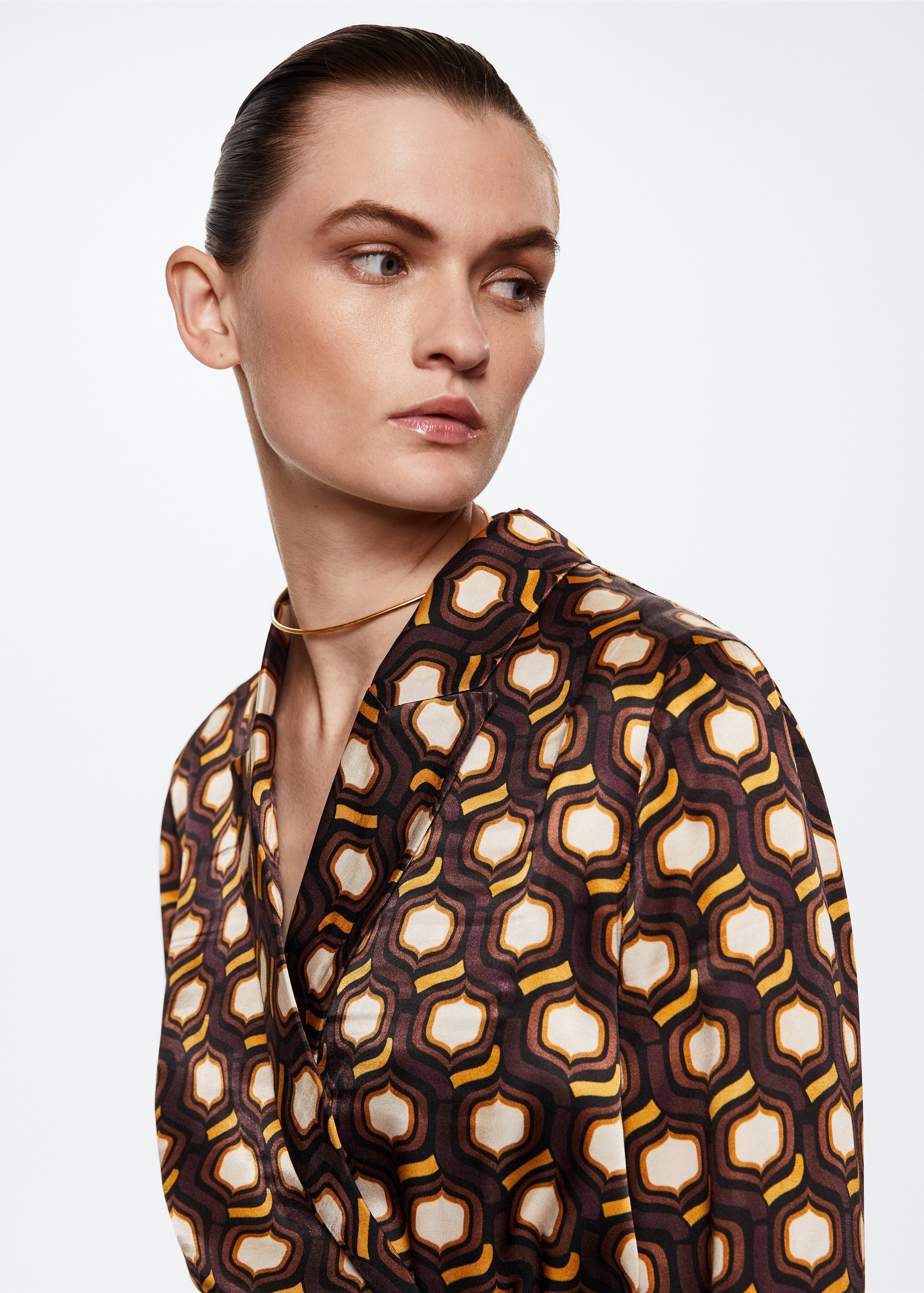 Geometric print double-breasted blazer  - Details of the article 4