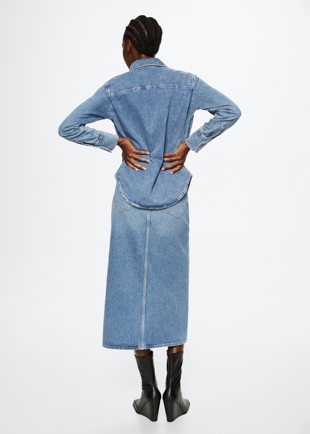 Cotton denim shirt - Reverse of the article