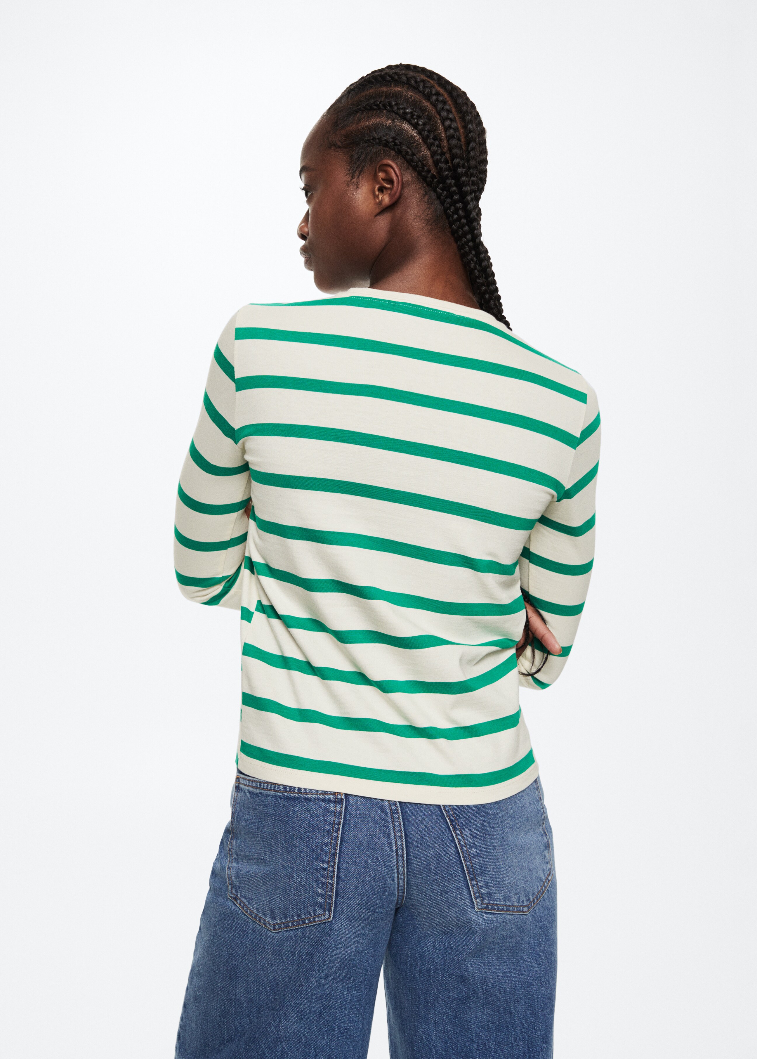 Striped 100% cotton t-shirt - Reverse of the article