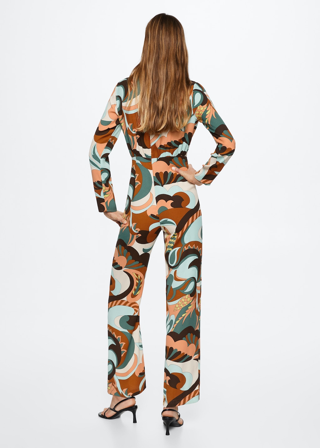 Long retro-print jumpsuit - Reverse of the article