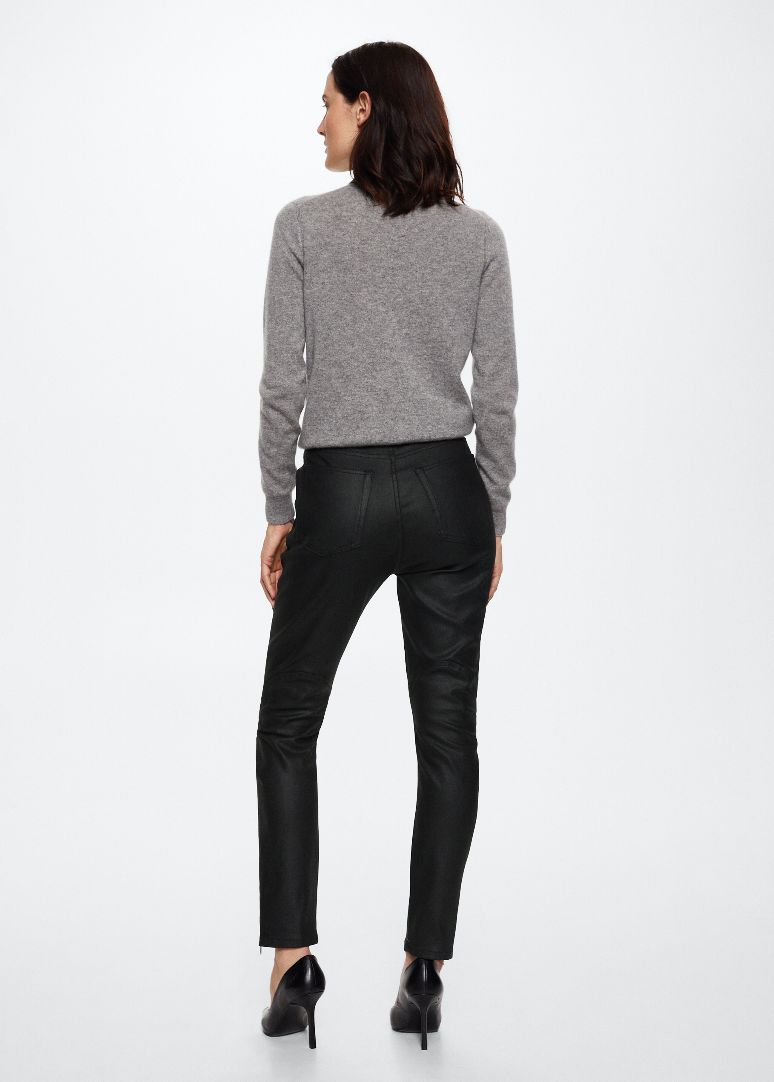 Waxed skinny biker jeans - Reverse of the article