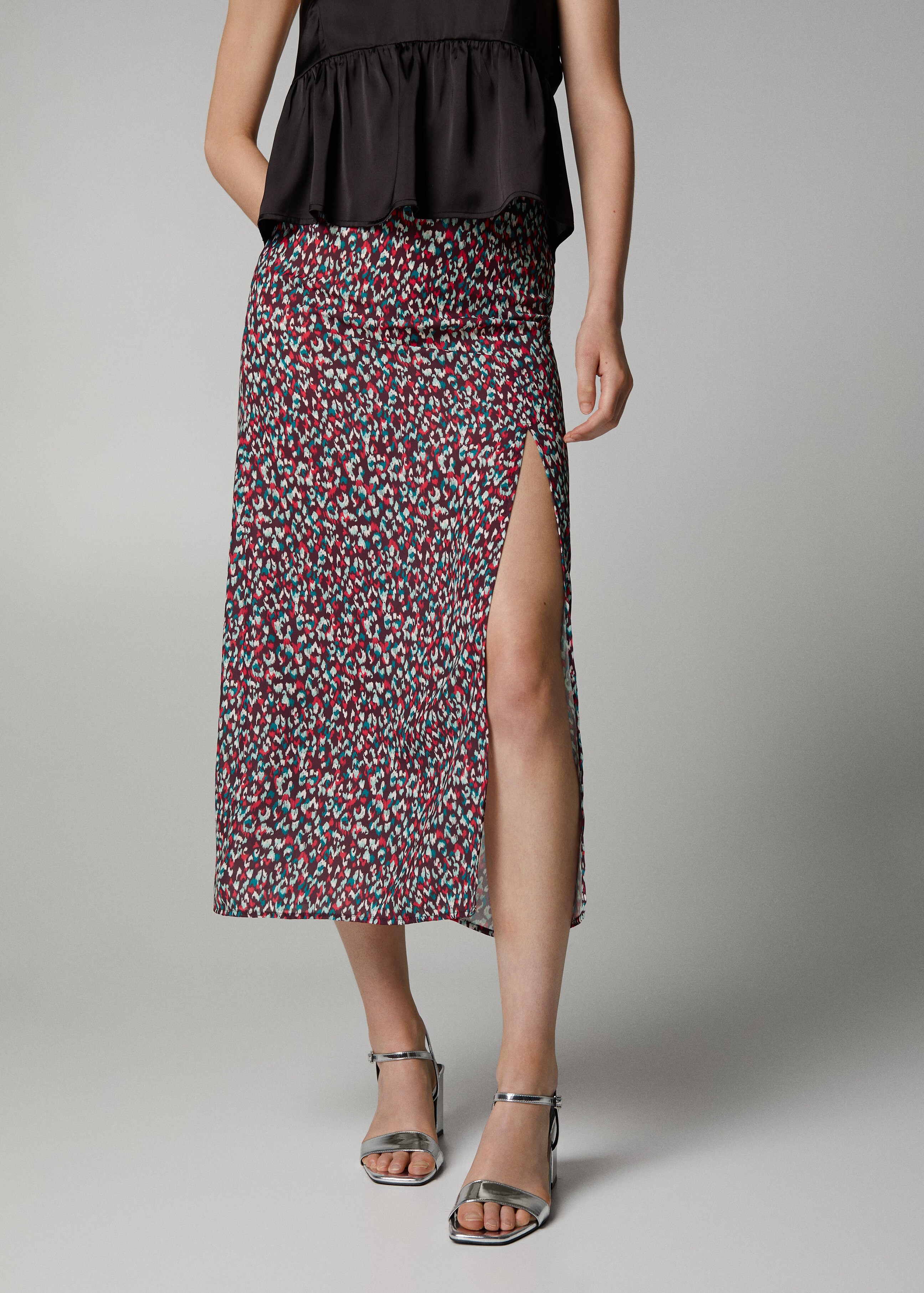 Printed midi skirt