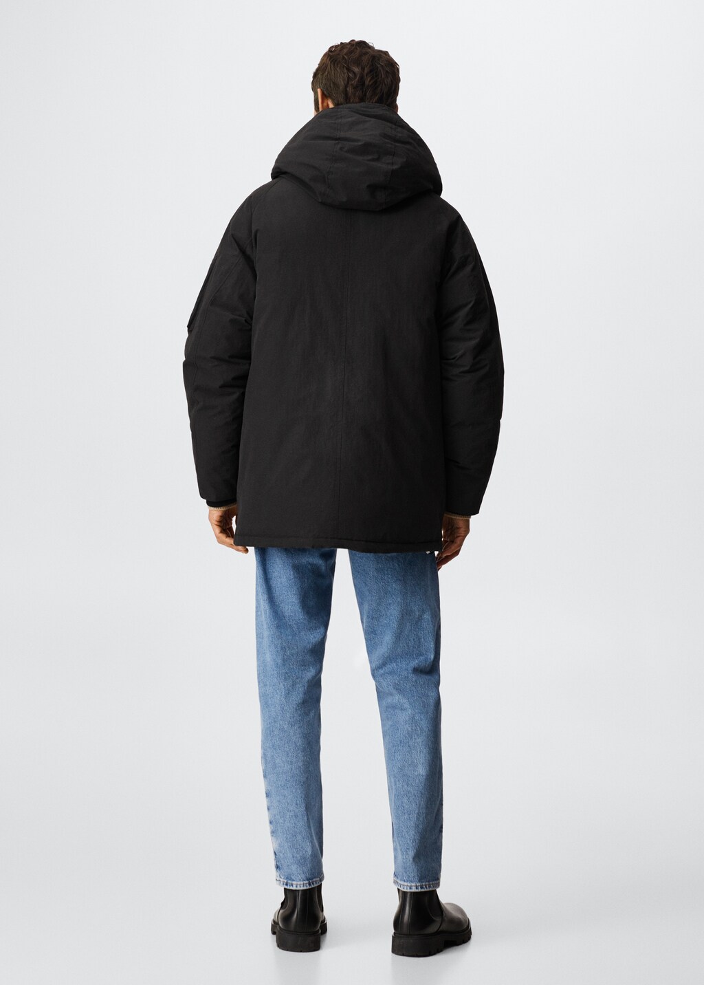 Water-repellent padded parka - Reverse of the article