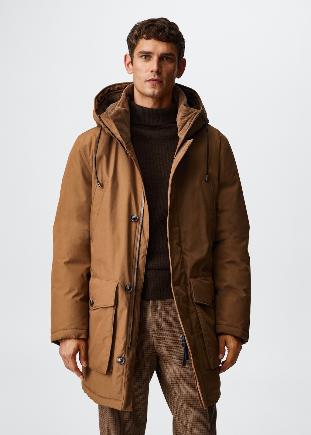 Water-repellent cotton parka - Medium plane