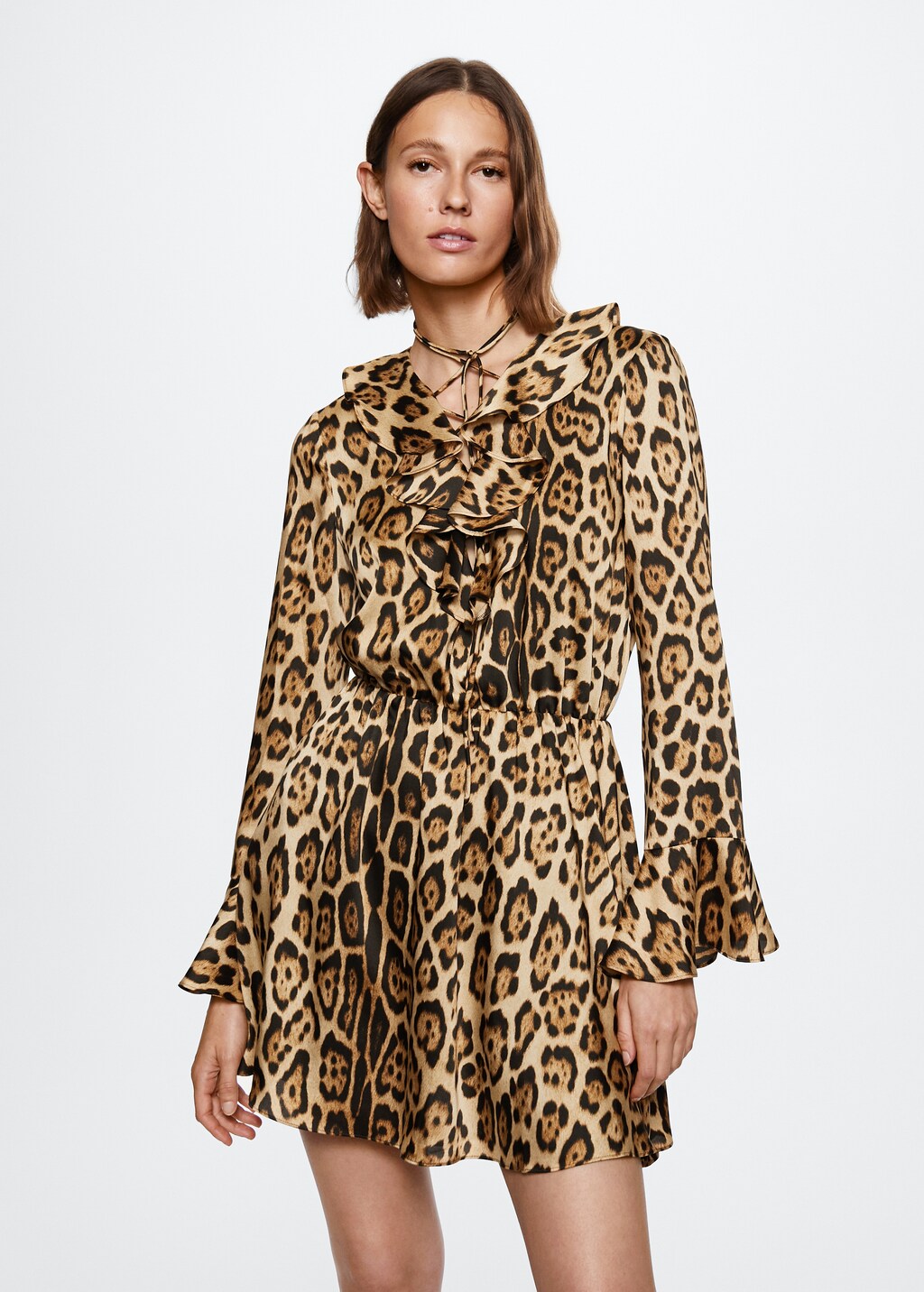 Vestido fluido animal print - Plano medio