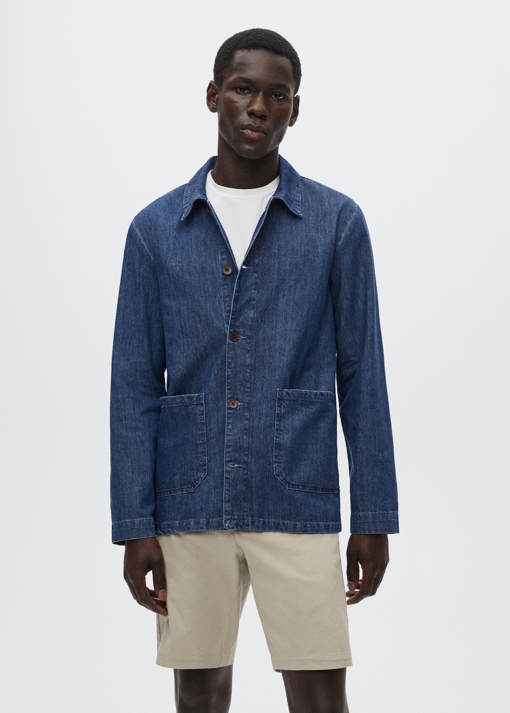 Pocket denim overshirt - Medium plane