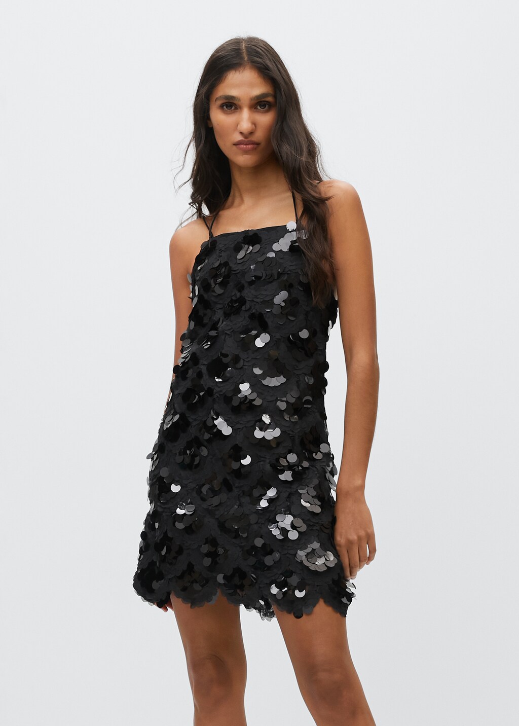 Sequined halter neck dress - Medium plane