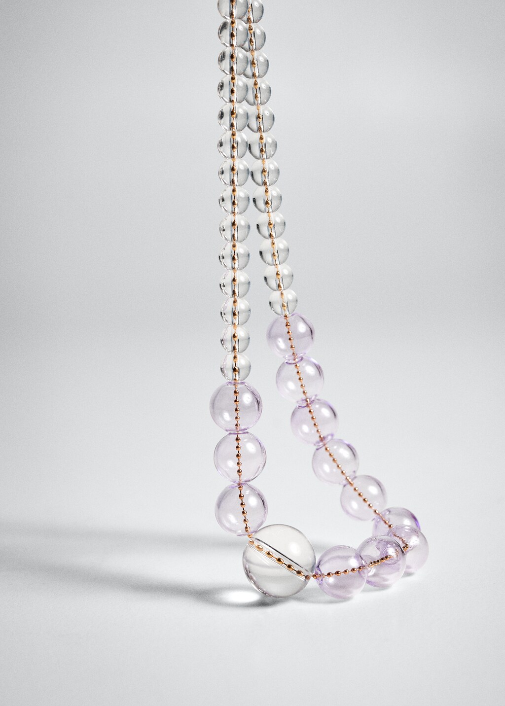 Crystal bead necklace - Medium plane