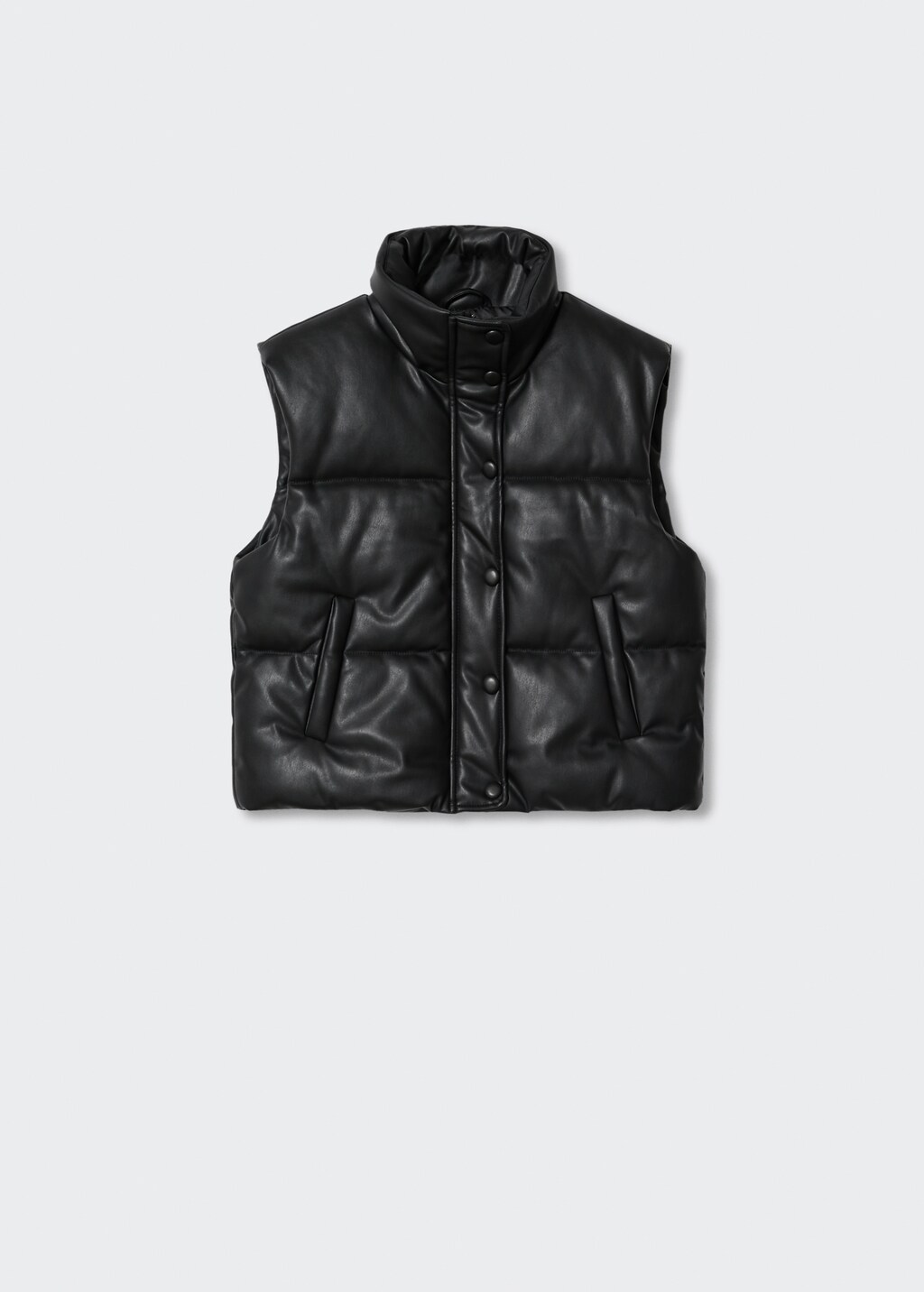 Leather-effect quilted vest - Article without model