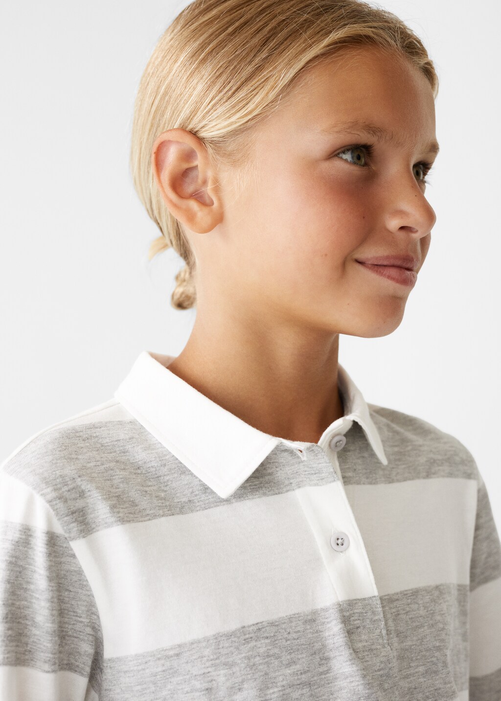 Striped long-sleeved polo shirt - Details of the article 2