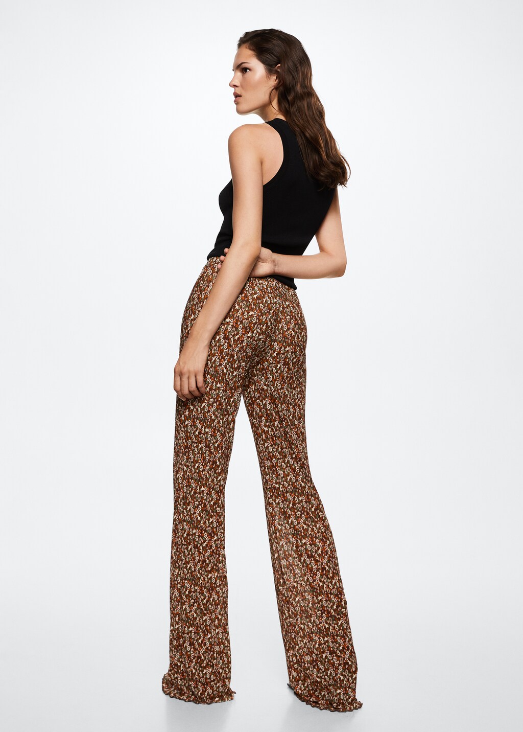 Flared floral-print pants - Reverse of the article