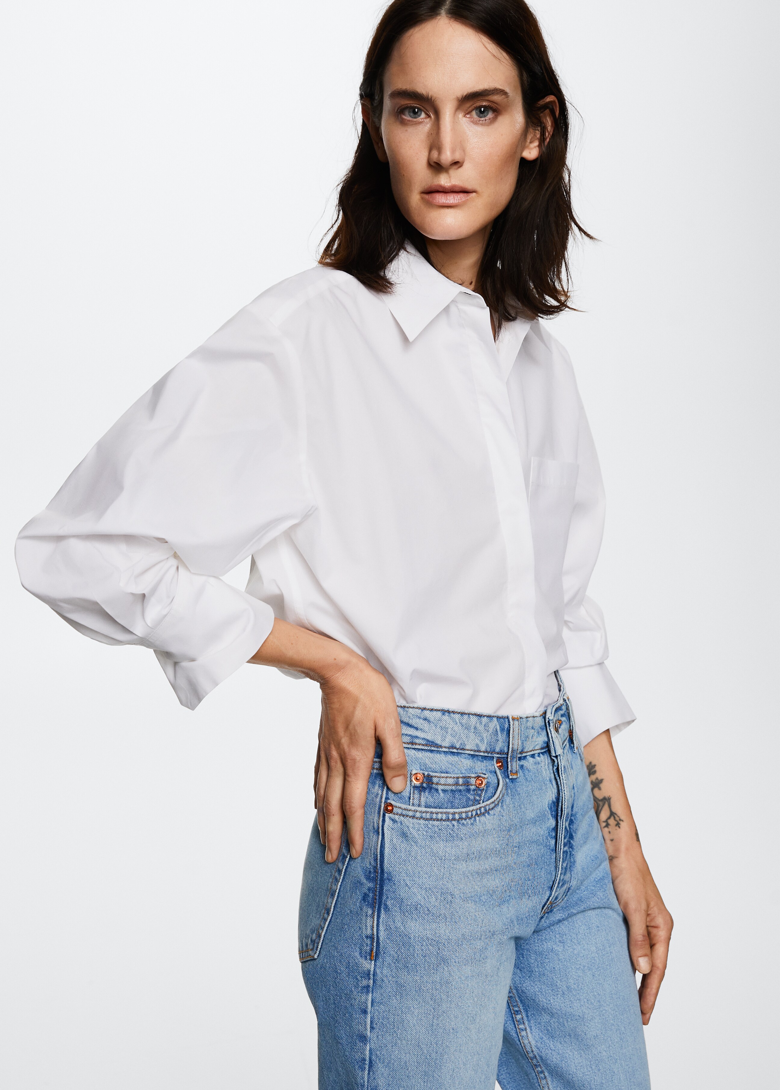 High-waist cropped straight jeans - Details of the article 2