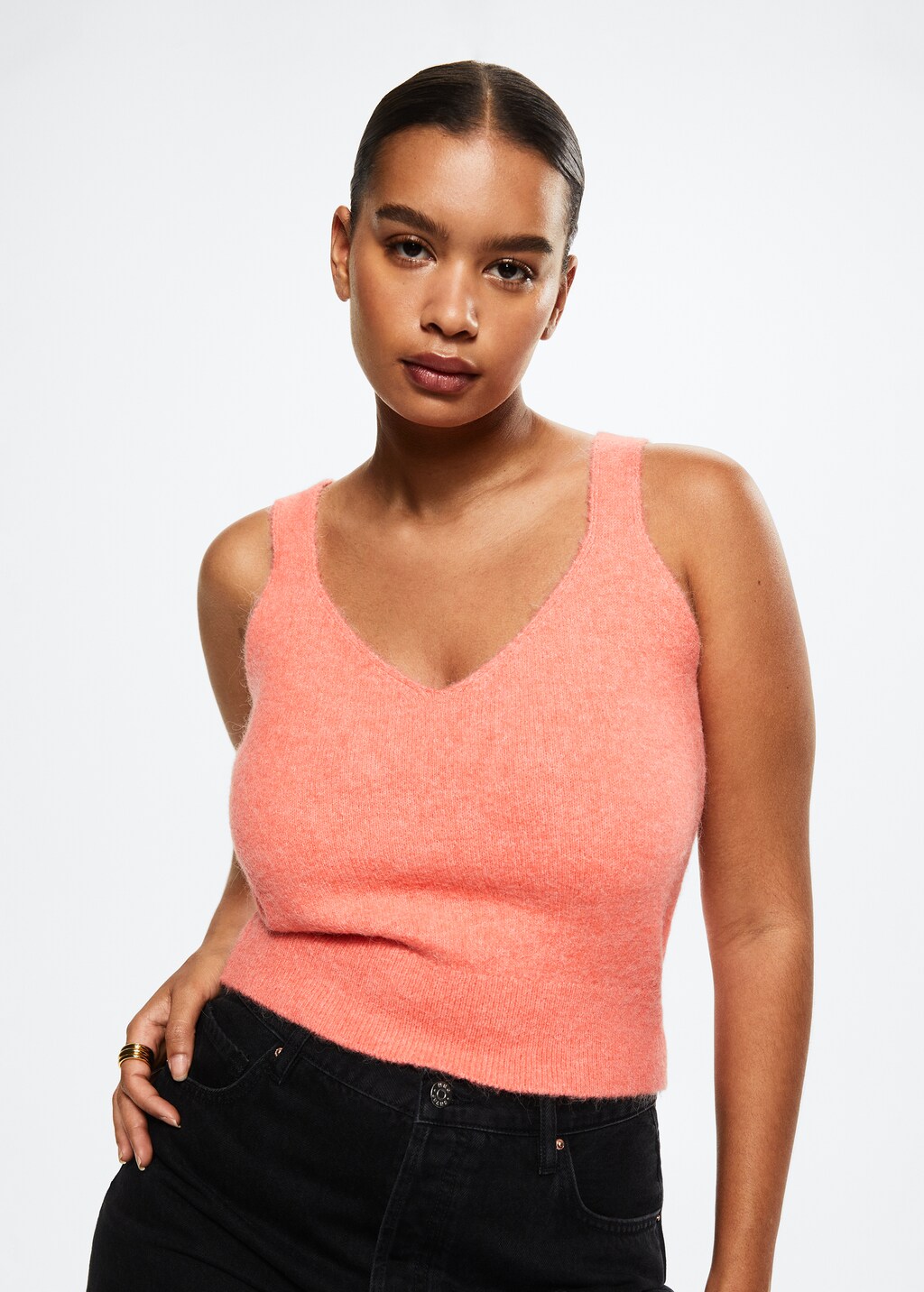 Knitted cropped top - Details of the article 4