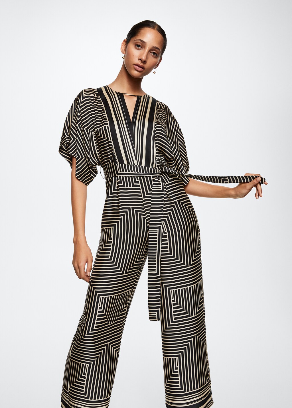 Geometric print jumpsuit - Medium plane