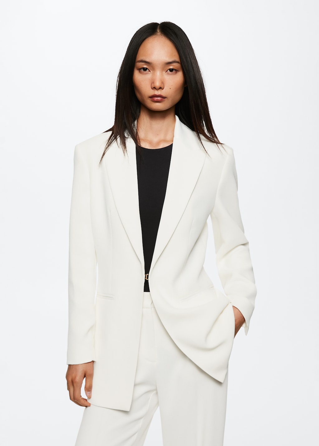 Flowy suit blazer - Medium plane