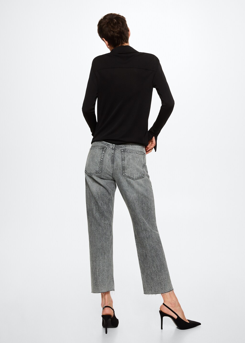 High-waist cropped straight jeans - Reverse of the article