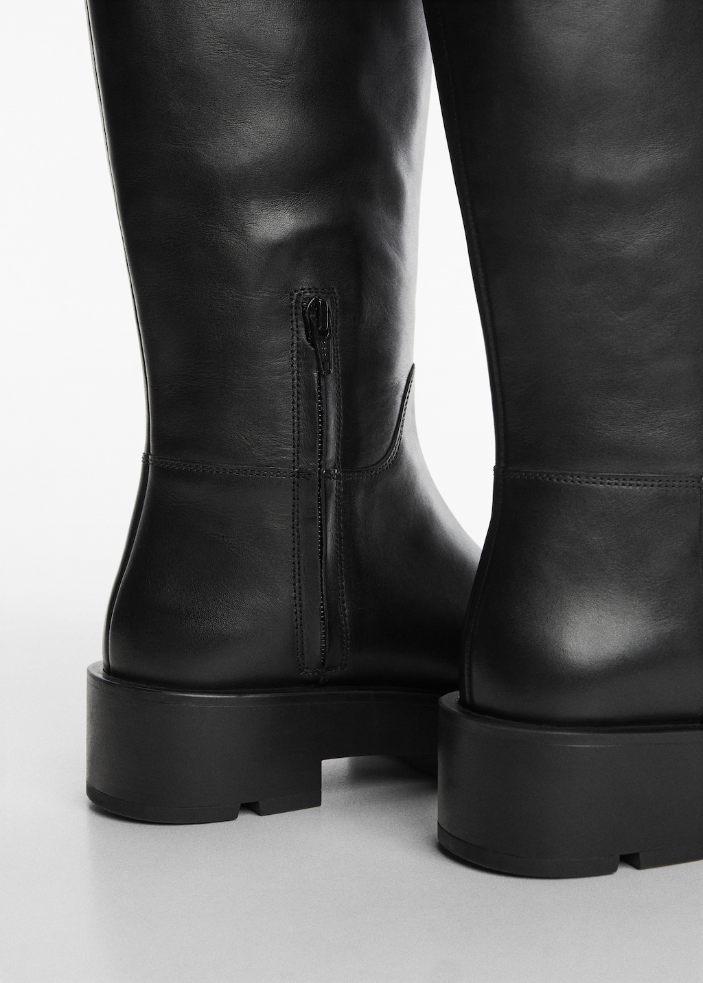 Bottes hautes cuir plateforme