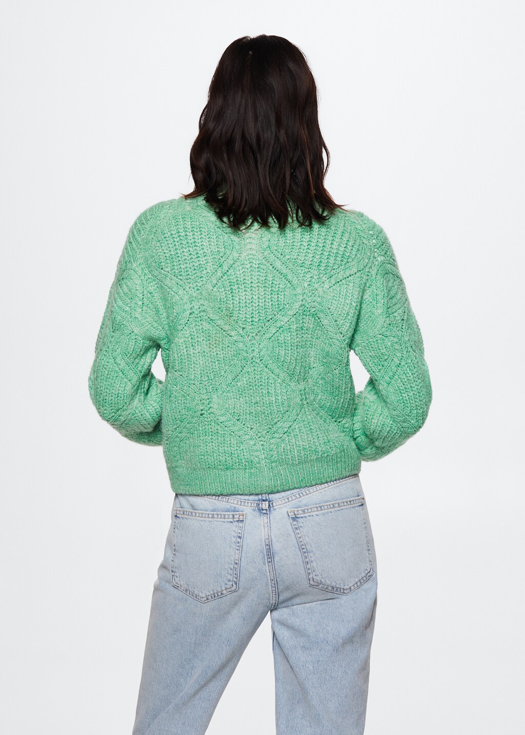 Cable-knit cardigan - Reverse of the article