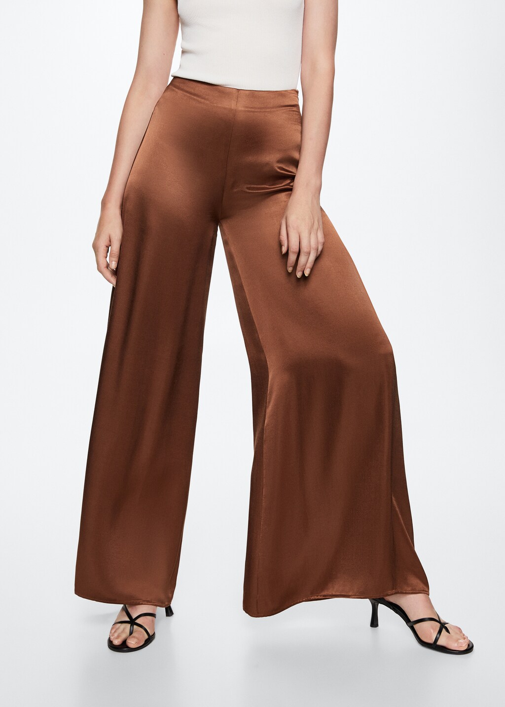 Satin palazzo trousers - Medium plane