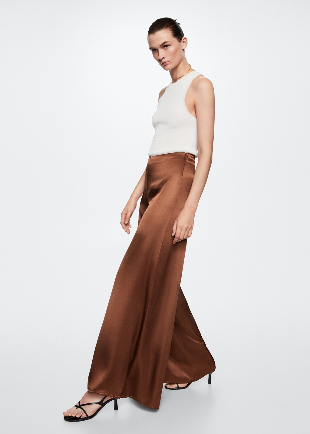 Satin palazzo trousers - Details of the article 2