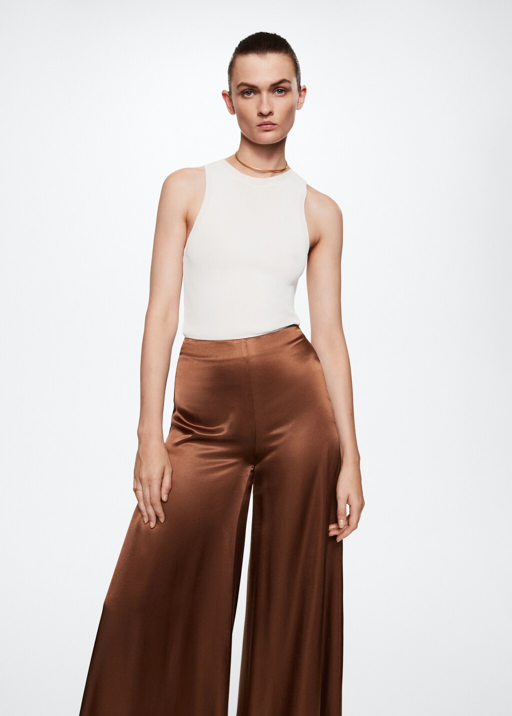 Satin palazzo trousers - Details of the article 4