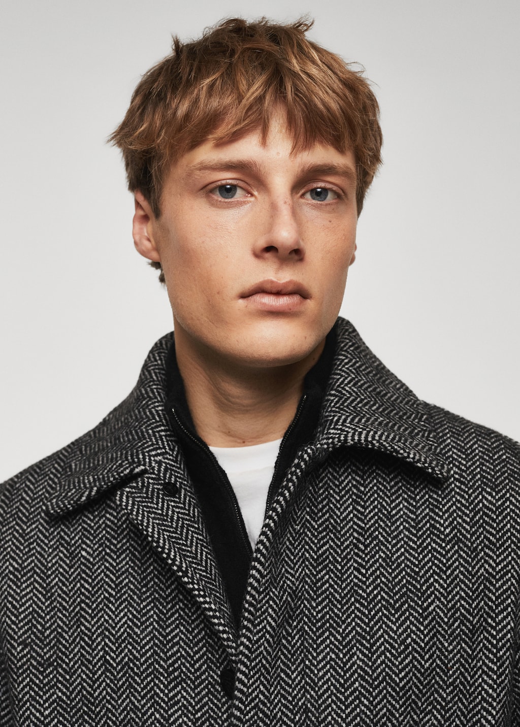 Herringbone pattern wool coat - Details of the article 1