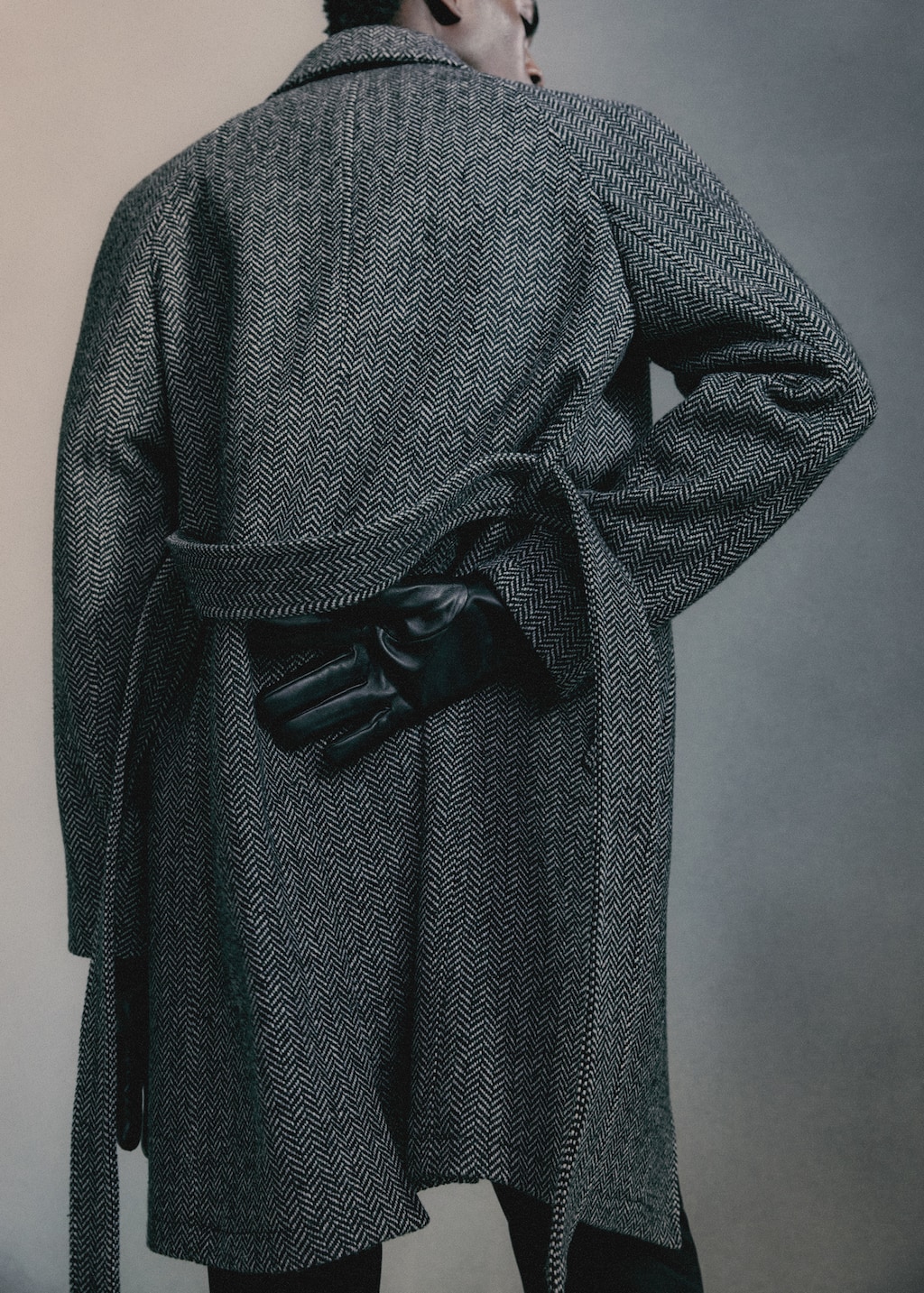 Herringbone pattern wool coat - Details of the article 5