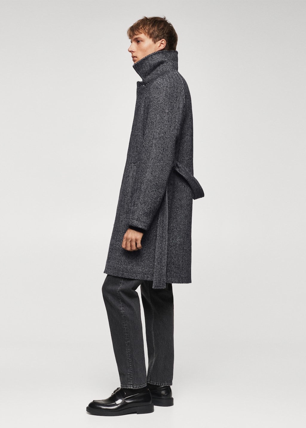 Herringbone pattern wool coat - Details of the article 6