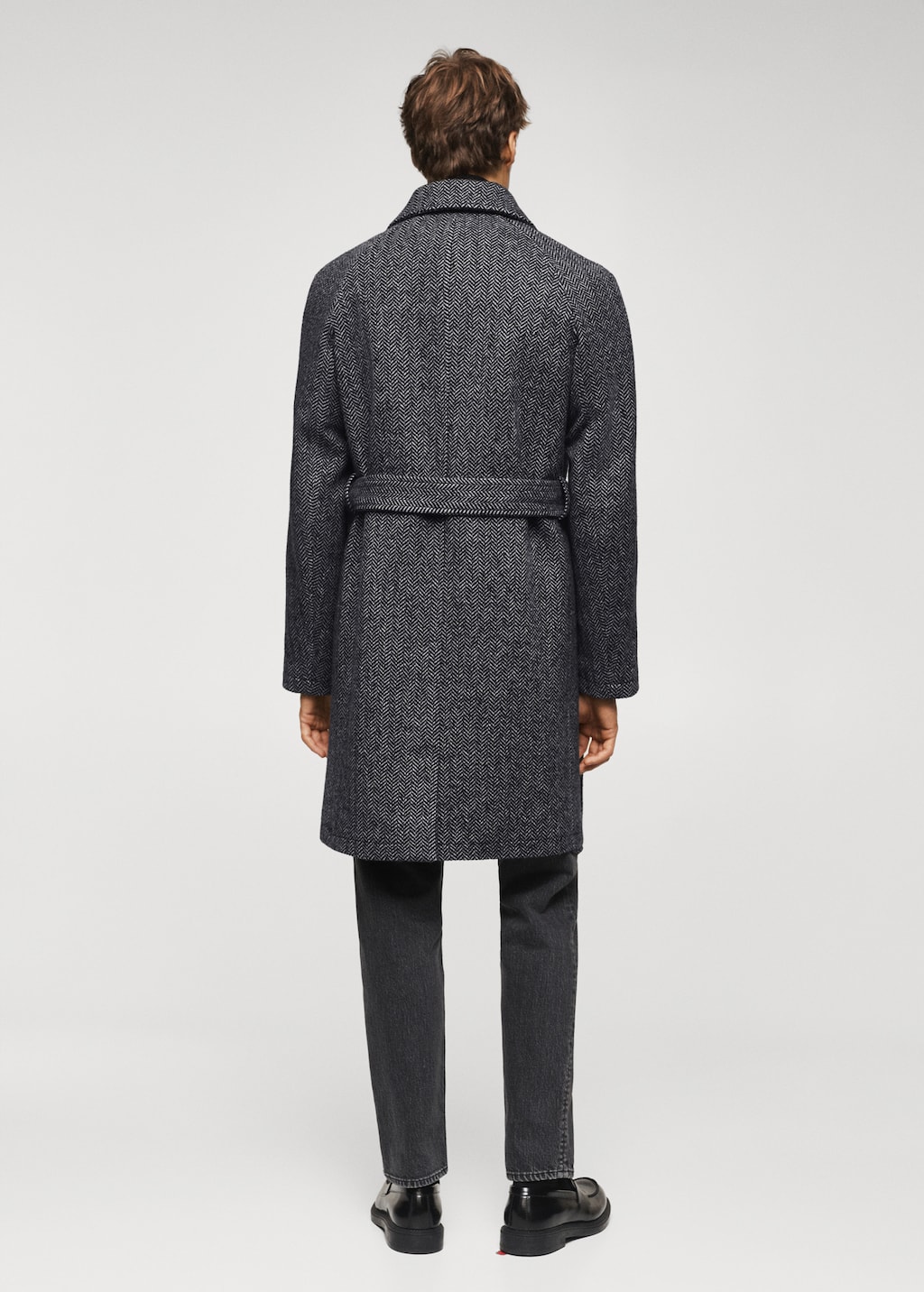 Herringbone pattern wool coat - Reverse of the article