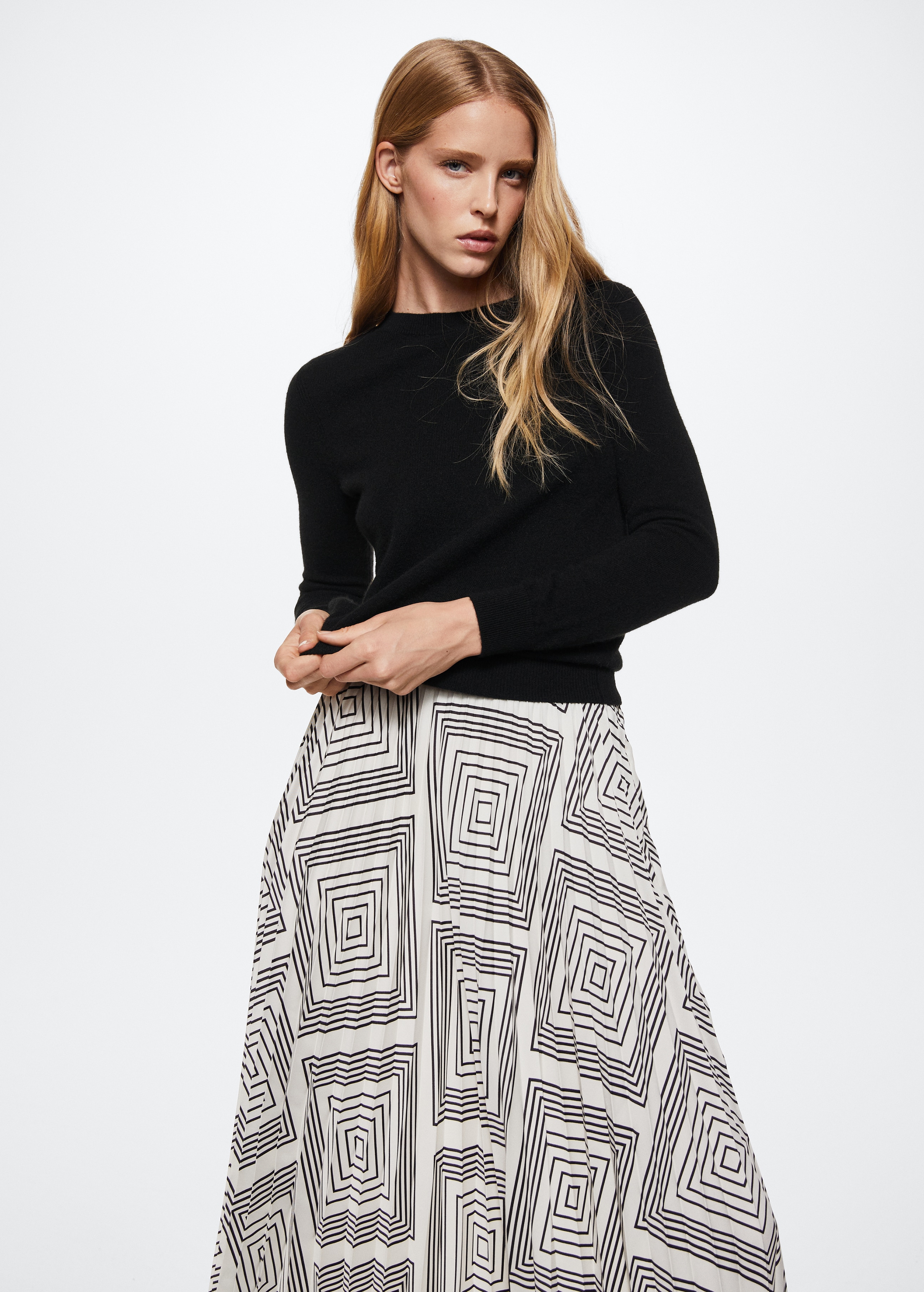 Geometric print pleated skirt - Medium plane