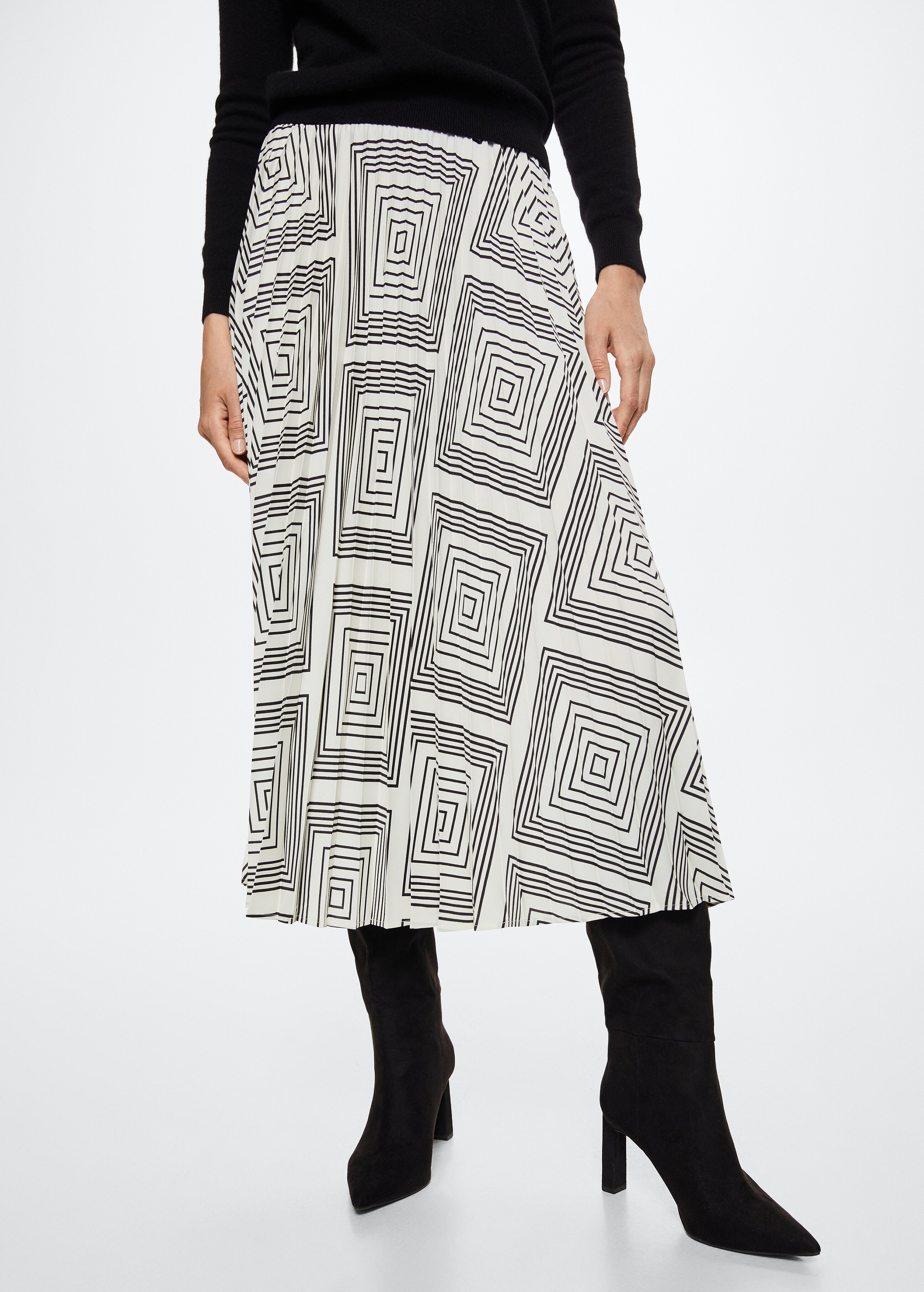 Geometric print pleated skirt - Details of the article 4