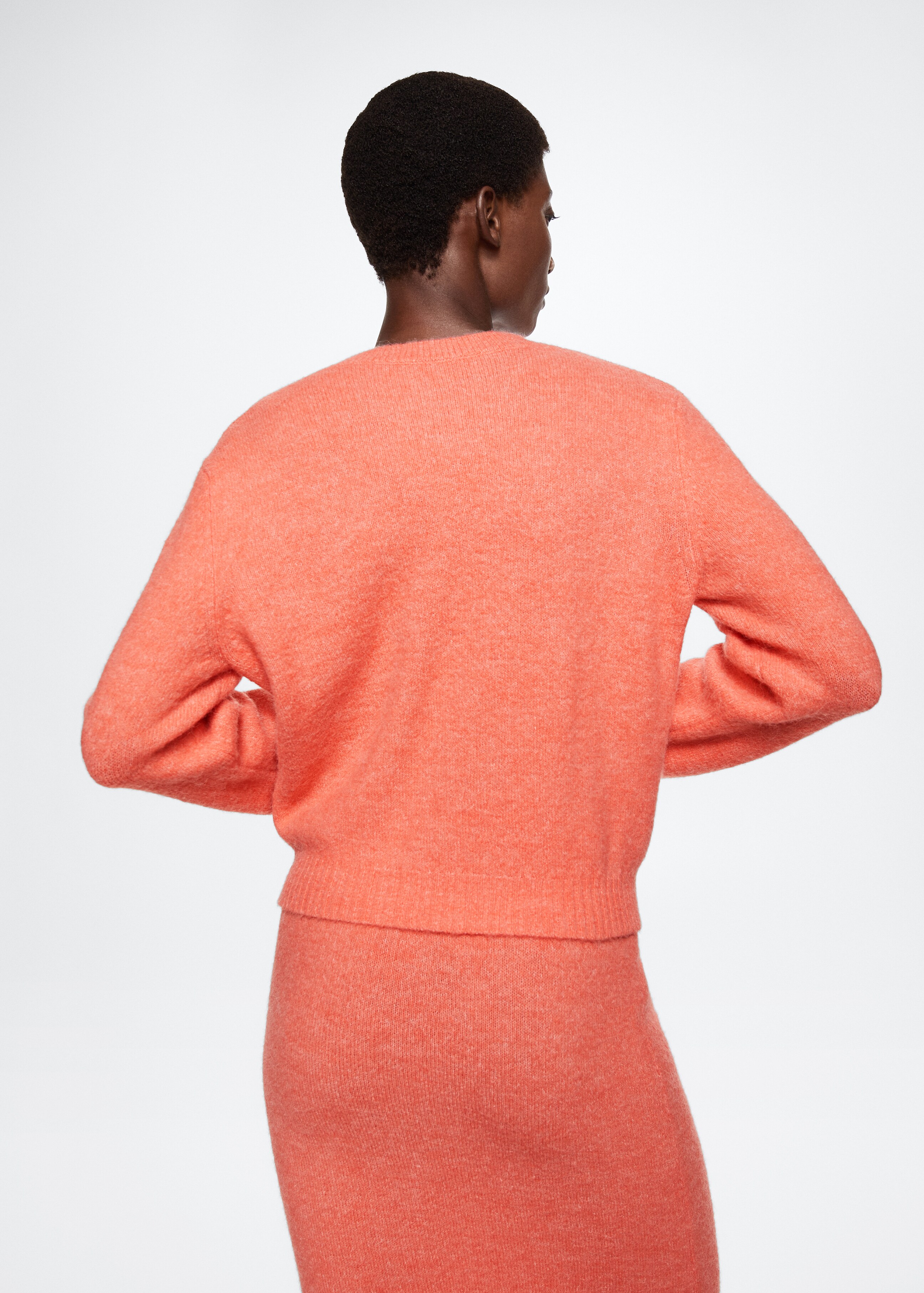 Cotton-linen round-neck knitted sweater - Reverse of the article