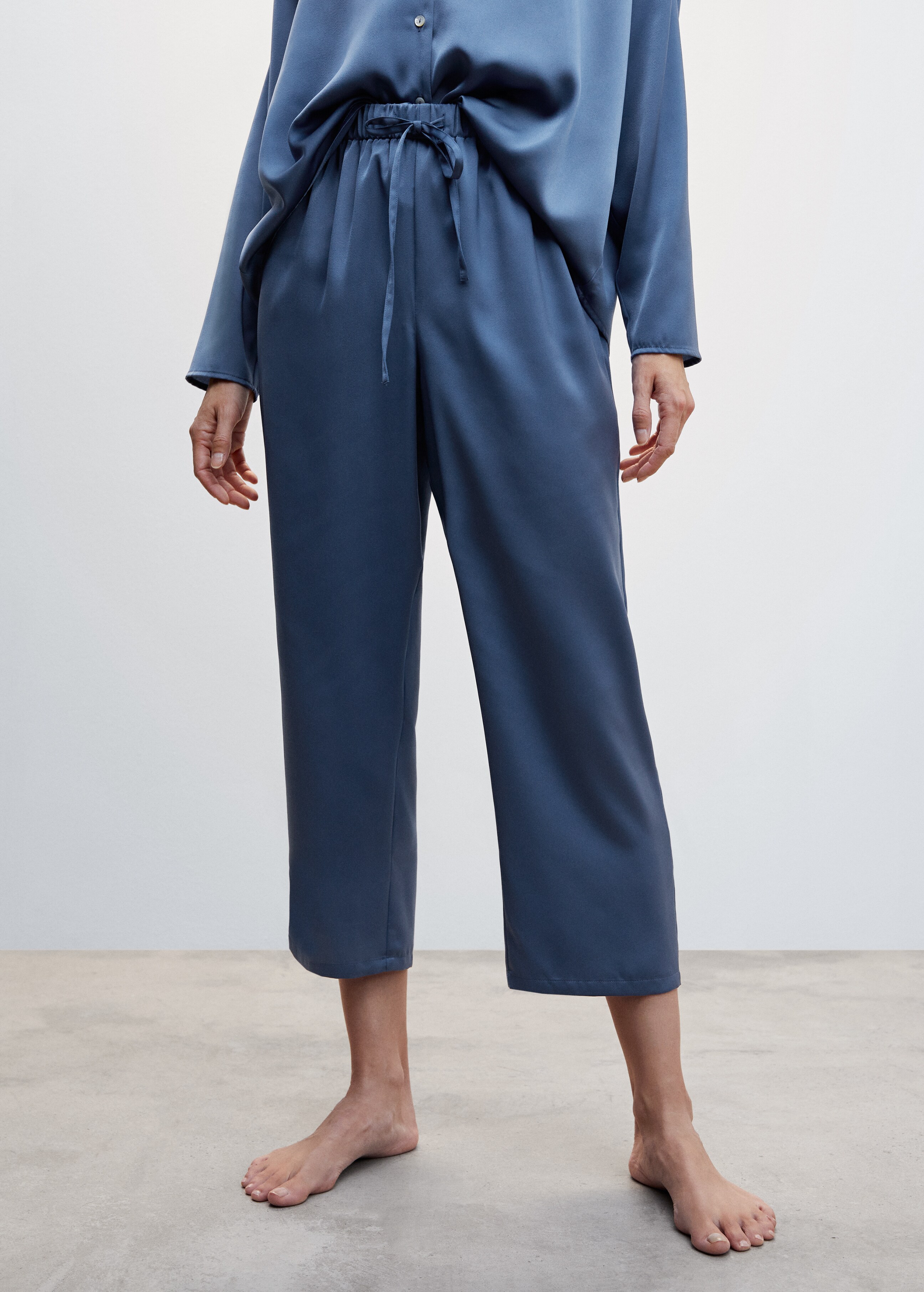 Satin pyjama trousers - Details of the article 1