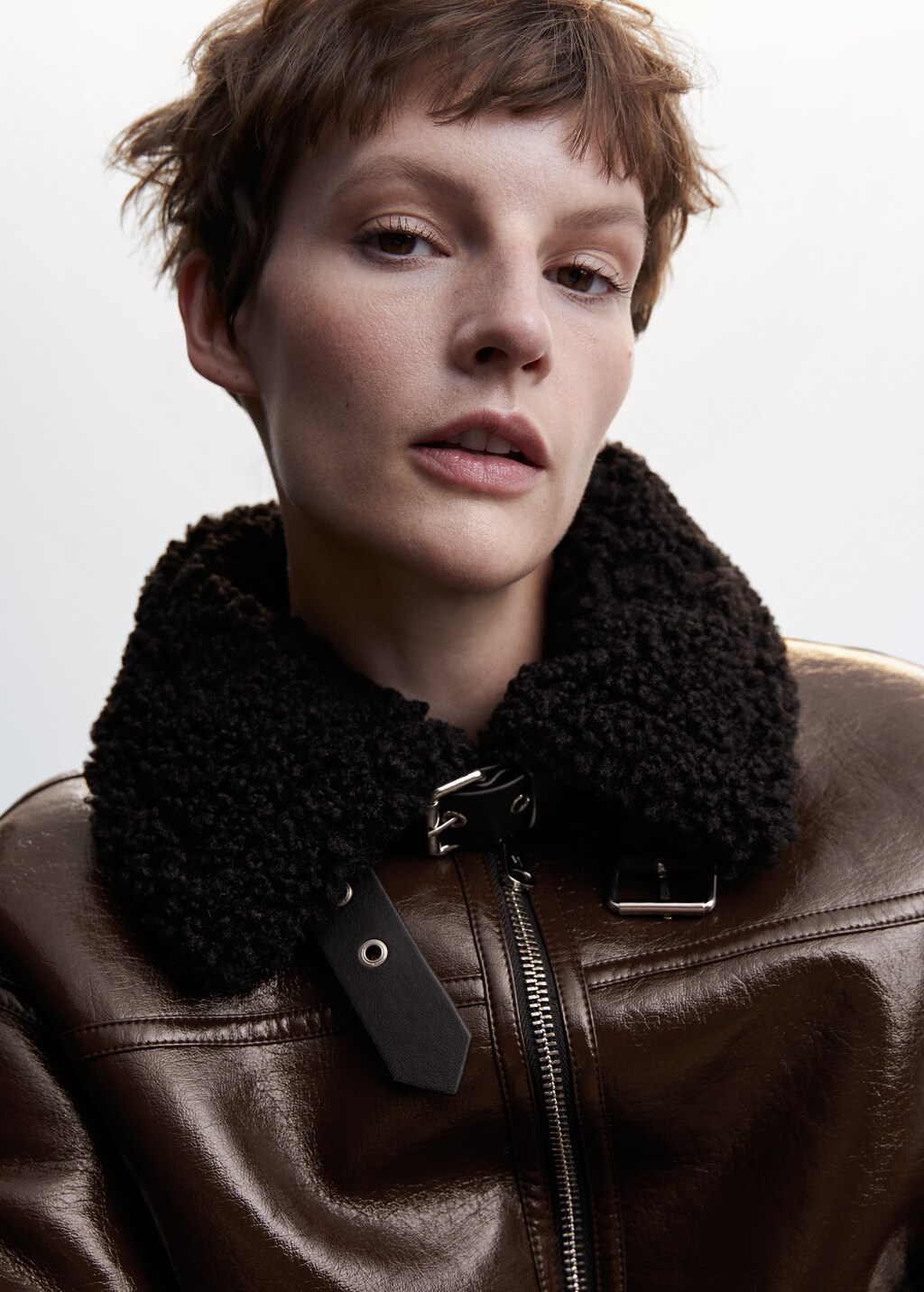 Faux shearling-lined jacket - Details of the article 1