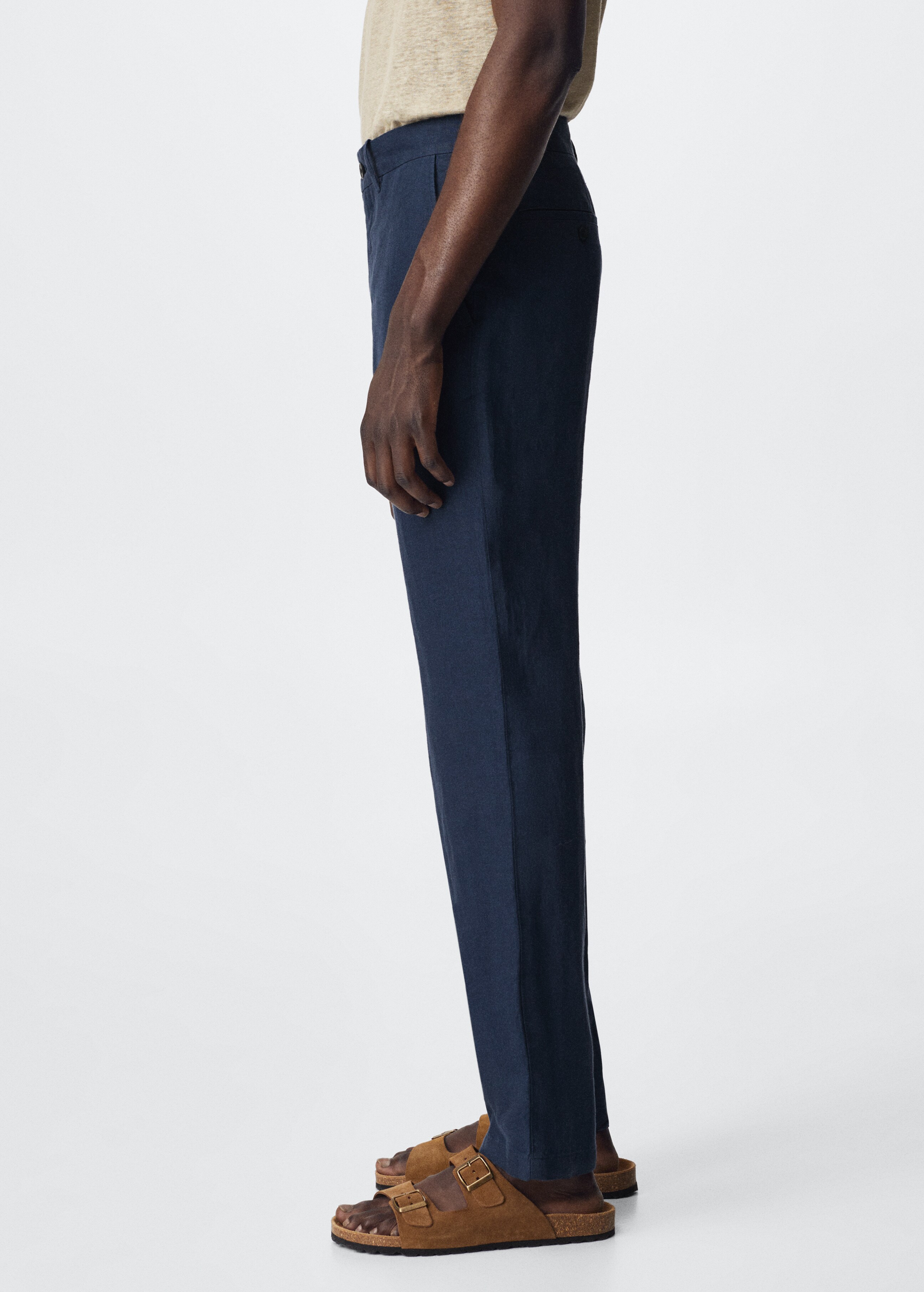 Slim fit linen trousers - Details of the article 2