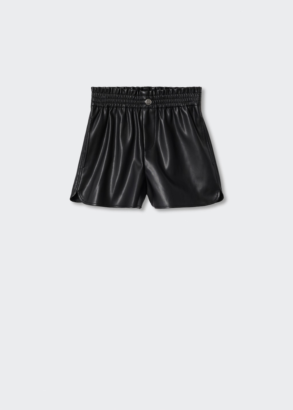 Leather-effect shorts