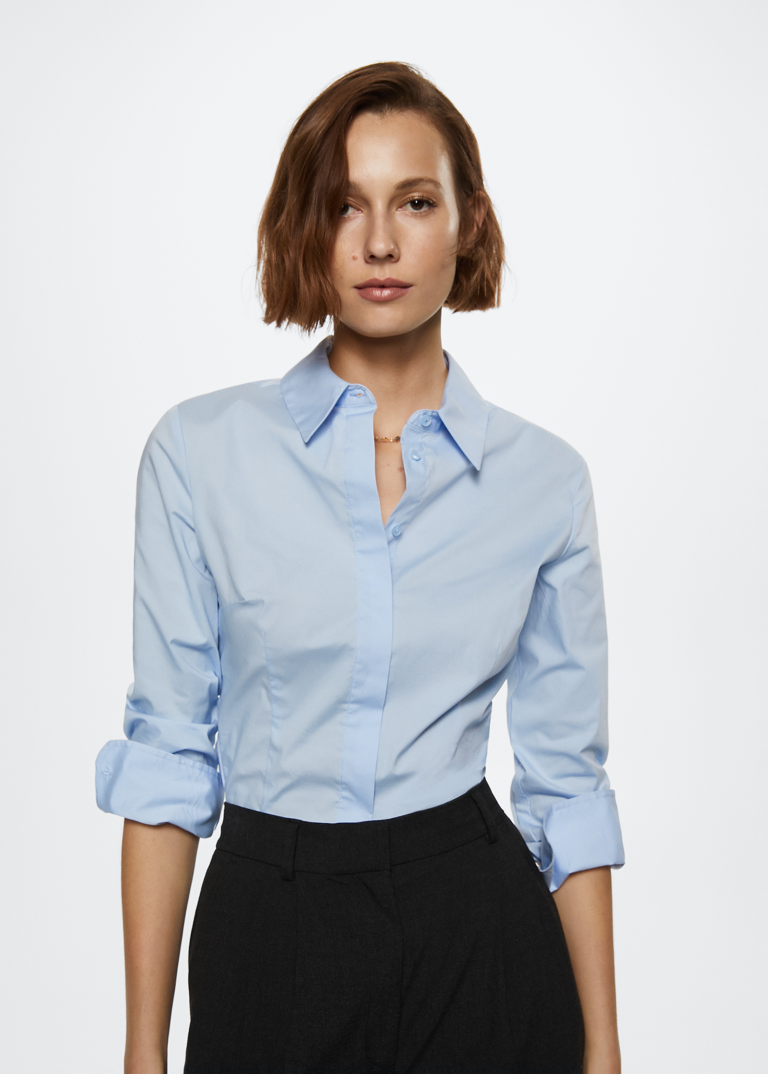 Essential cotton-blend shirt - Medium plane