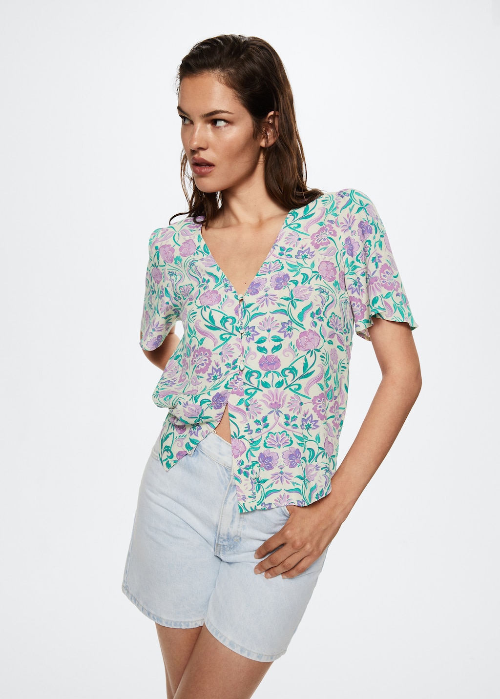 Flowy printed blouse - Medium plane