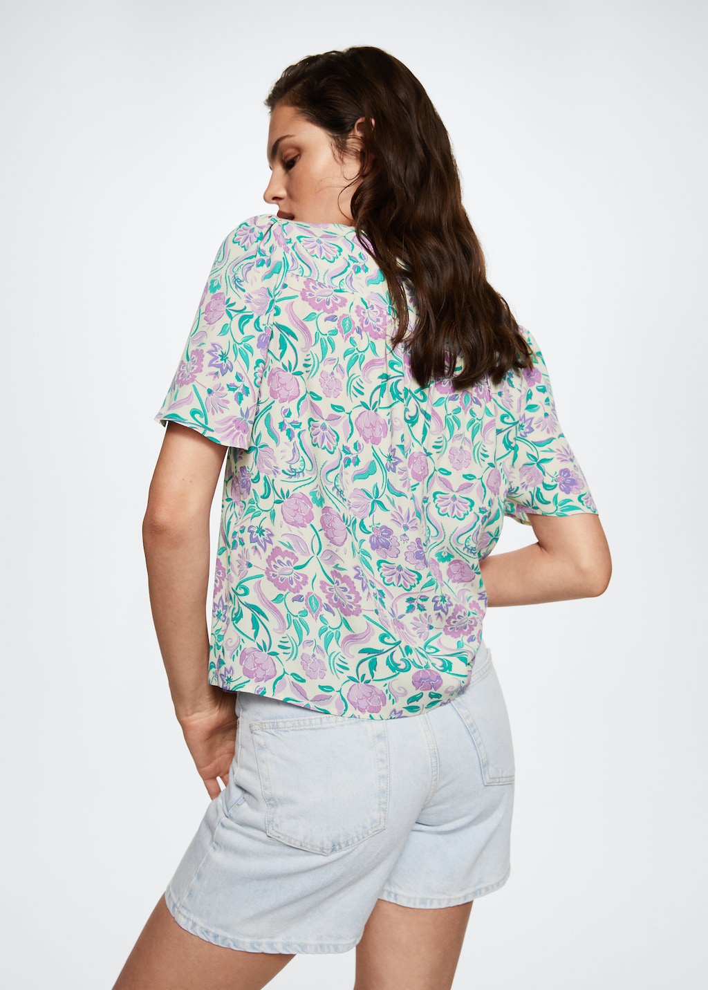 Flowy printed blouse - Reverse of the article