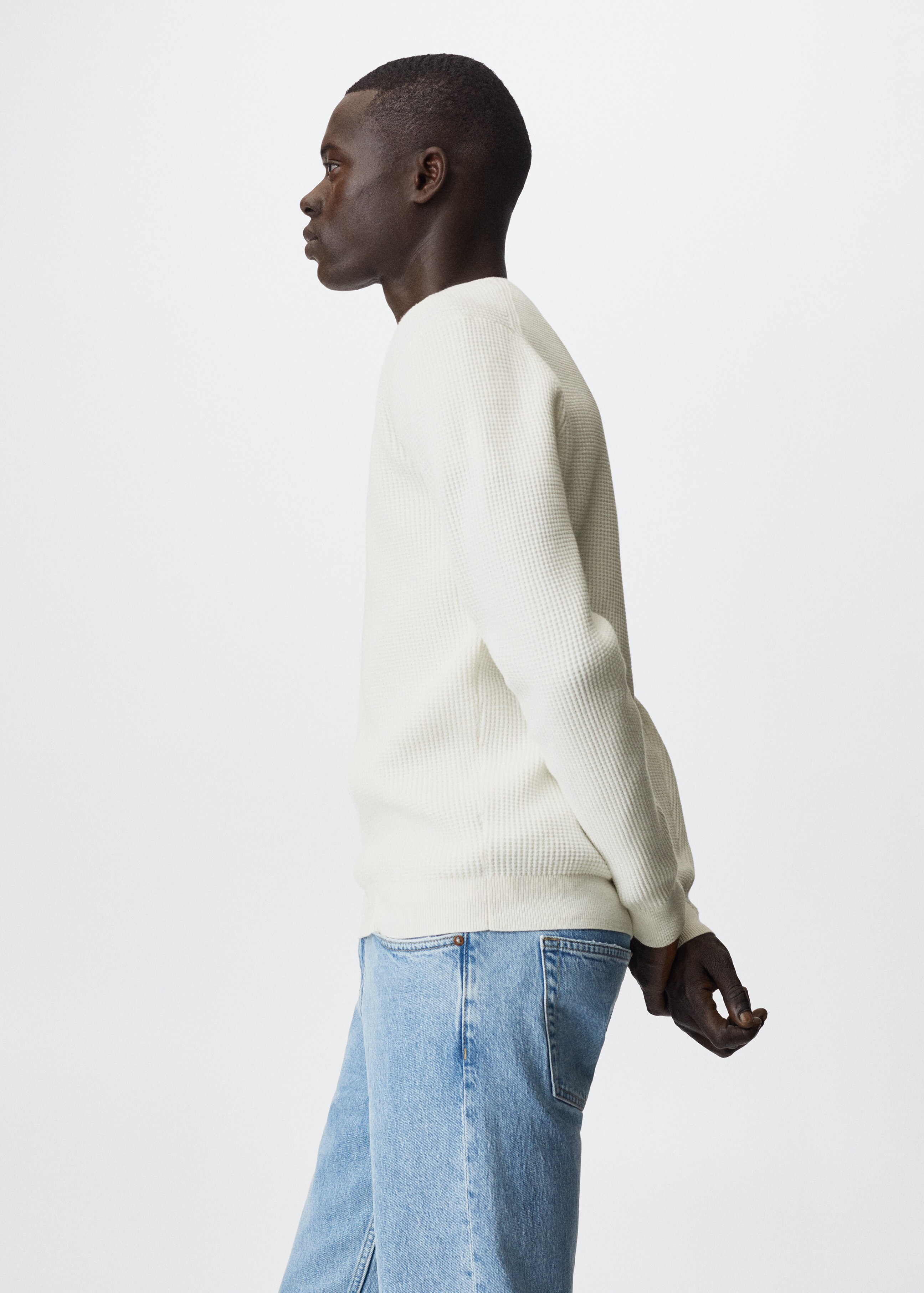 Structured cotton sweater - Details of the article 2