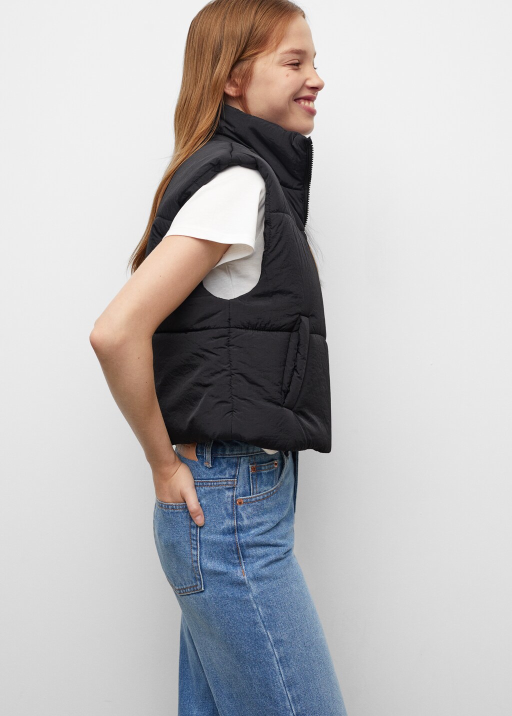 Textured quilted gilet - Medium plane