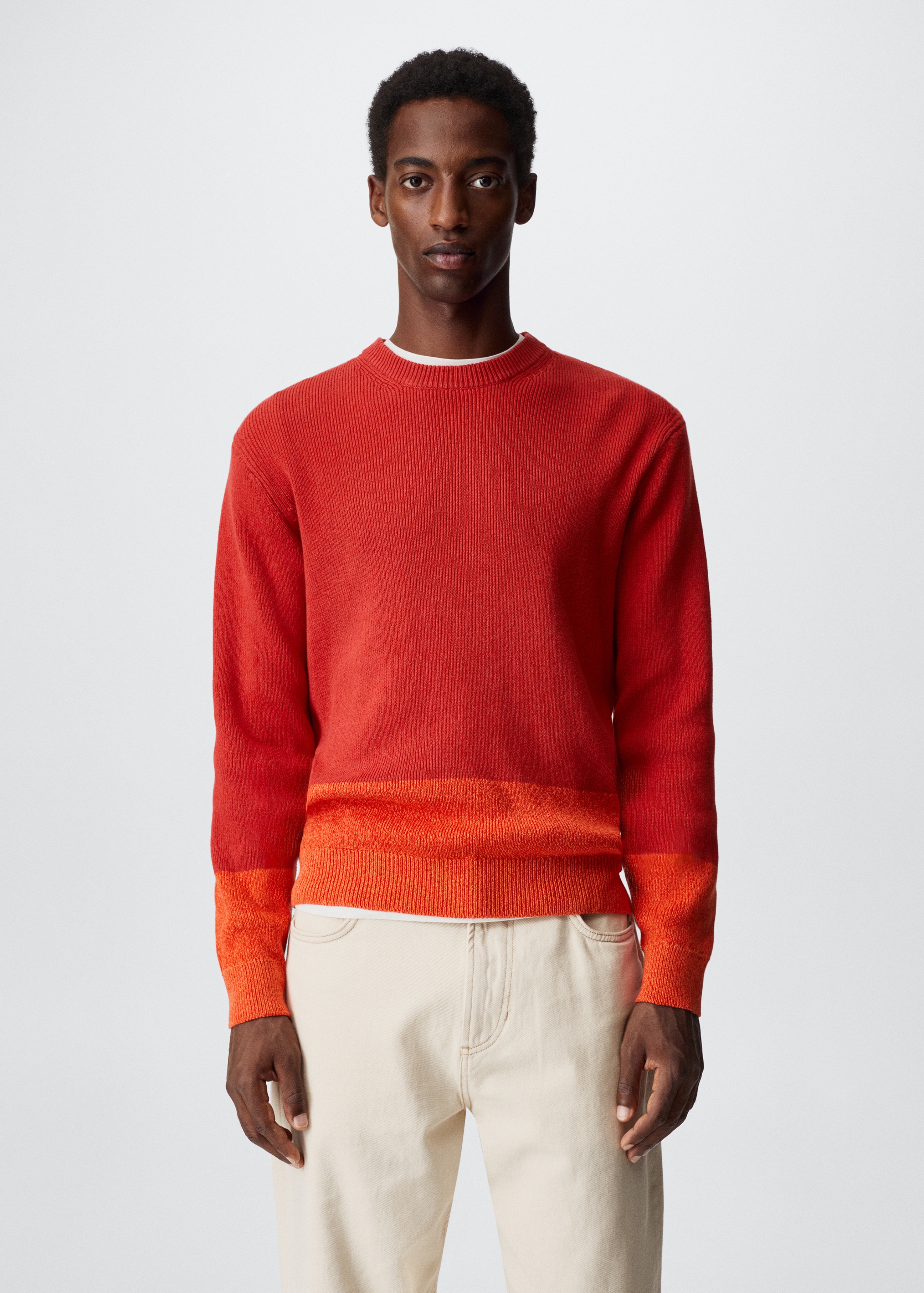 Colour block cotton sweater