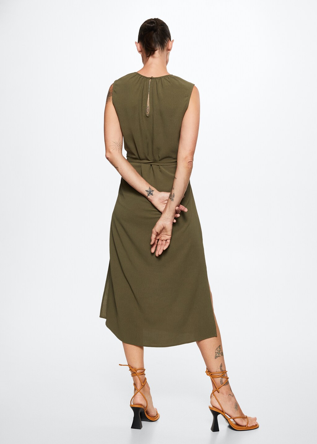 Belted textured dress - Reverse of the article